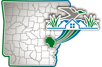 Arkansas map showing the housing authority's service area.